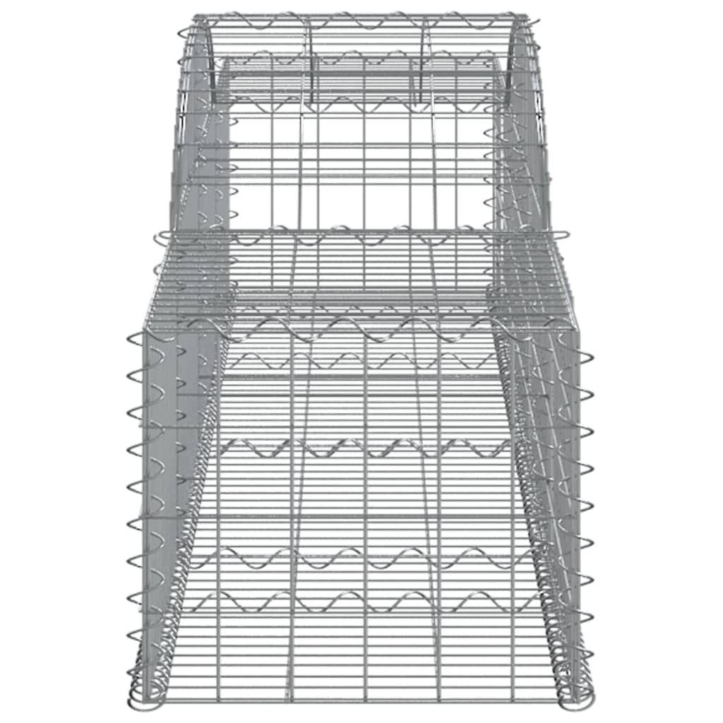 vidaXL Gabione mit Hochbogen 300x50x40/60 cm Verzinktes Eisen