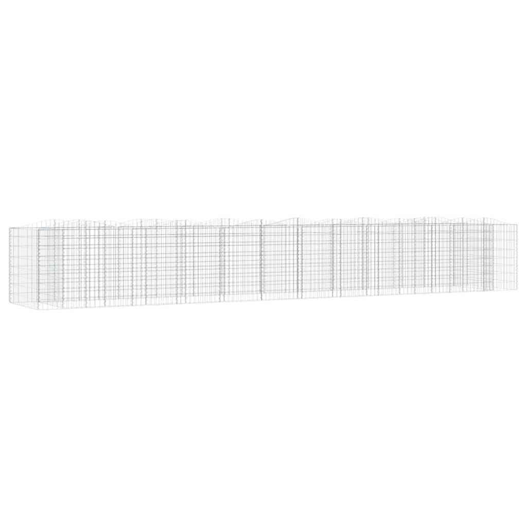 vidaXL Gabionen-Hochbeet mit Hochbogen 600x100x100 cm Verzinktes Eisen