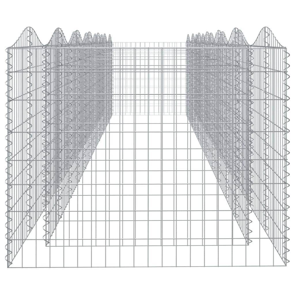 vidaXL Gabionen-Hochbeet mit Hochbogen 600x100x100 cm Verzinktes Eisen