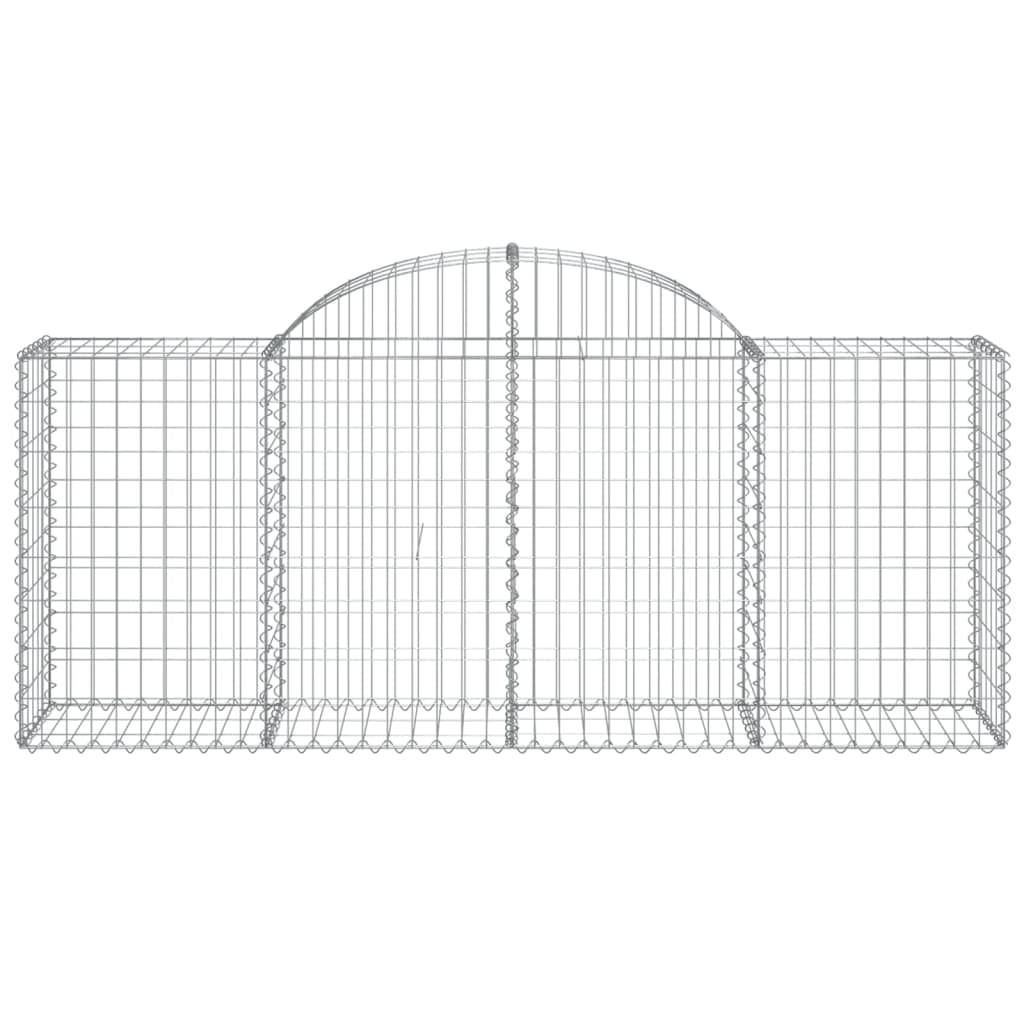 vidaXL Gabione mit Hochbogen 200x50x80/100 cm Verzinktes Eisen