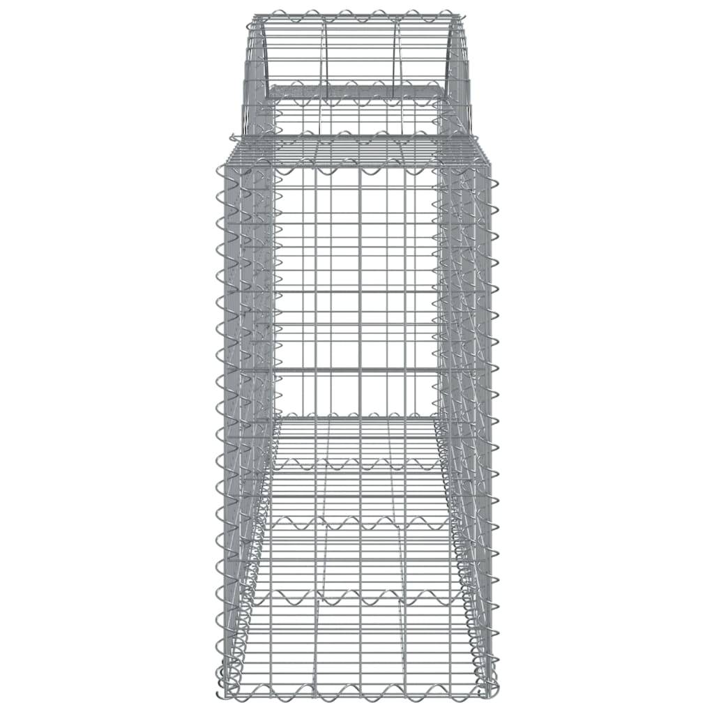 vidaXL Gabione mit Hochbogen 200x50x80/100 cm Verzinktes Eisen