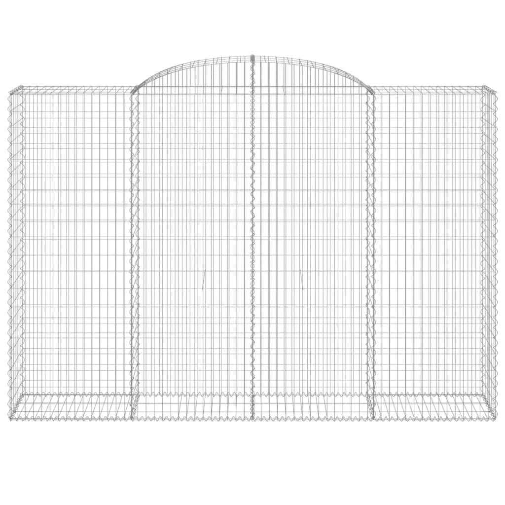 vidaXL Gabionen mit Hochbogen 2 Stk. 300x50x200/220cm Verzinktes Eisen