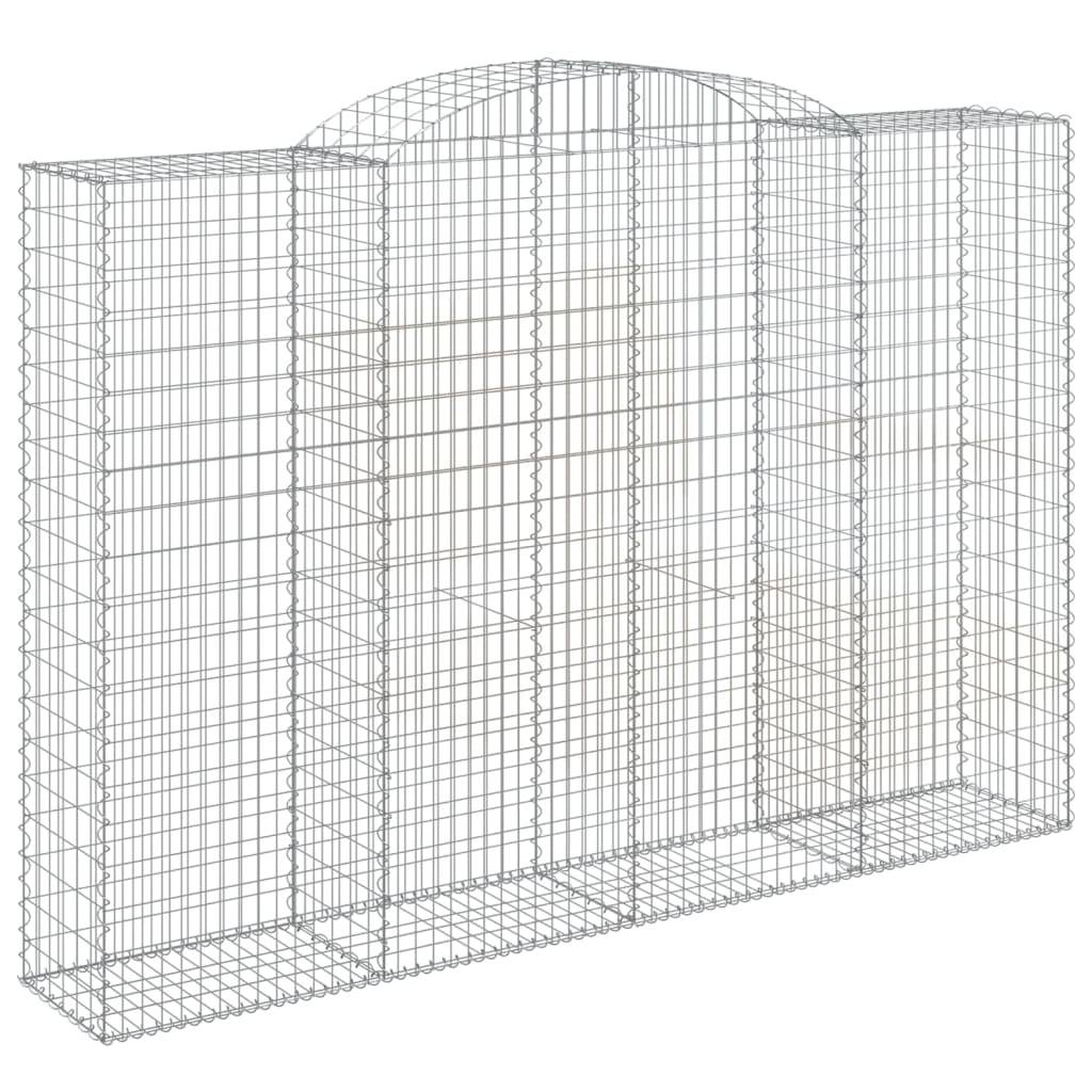 vidaXL Gabionen mit Hochbogen 3 Stk. 300x50x200/220cm Verzinktes Eisen