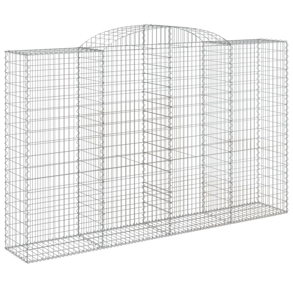 vidaXL Gabionen mit Hochbogen 2 Stk. 300x50x180/200cm Verzinktes Eisen