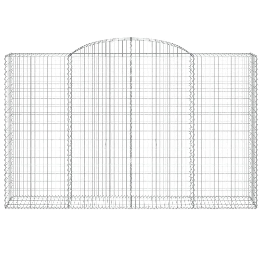 vidaXL Gabionen mit Hochbogen 2 Stk. 300x50x180/200cm Verzinktes Eisen