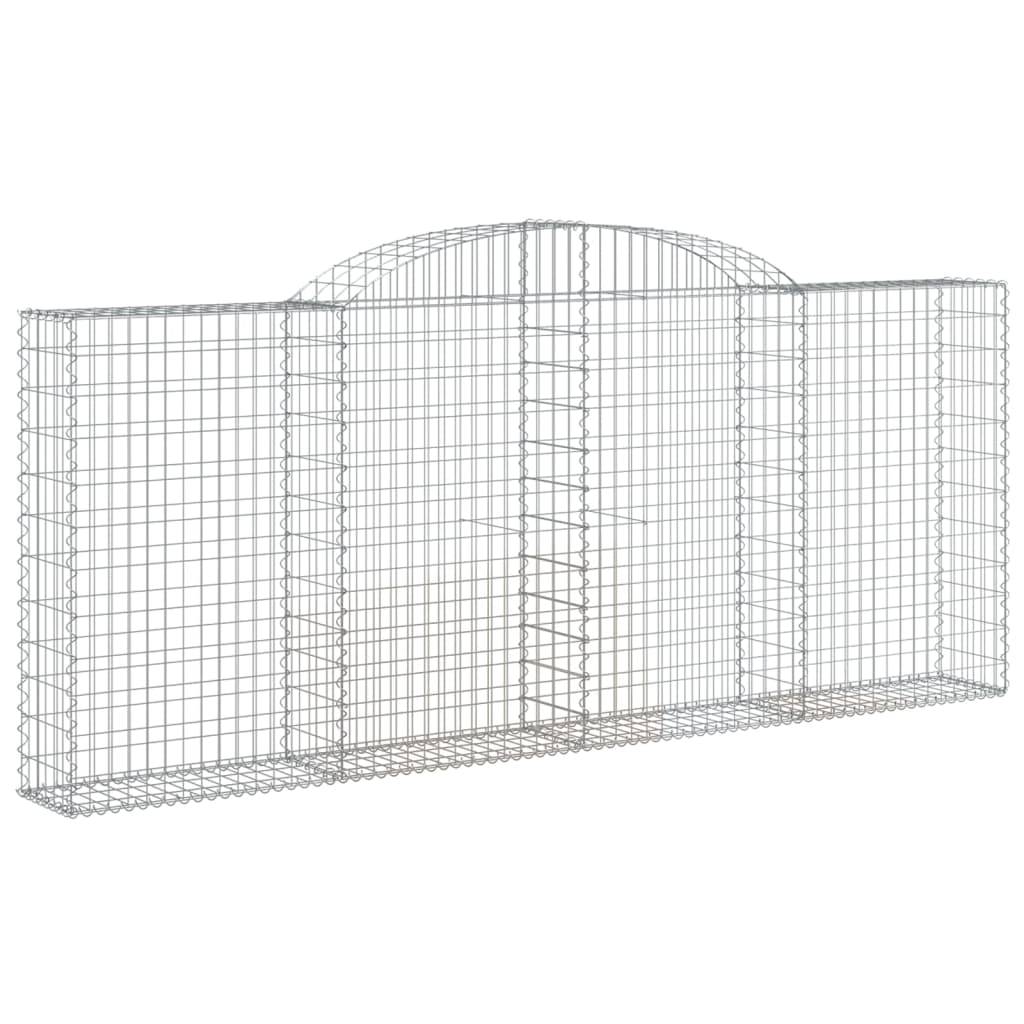 vidaXL Gabionen mit Hochbogen 25 Stk 300x30x120/140cm Verzinktes Eisen