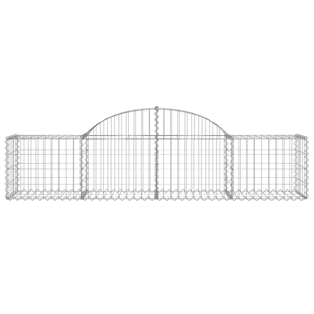 vidaXL Gabionen mit Hochbogen 9 Stk. 200x50x40/60 cm Verzinktes Eisen