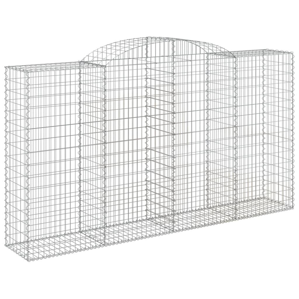 vidaXL Gabionen mit Hochbogen 12 Stk 300x50x160/180cm Verzinktes Eisen
