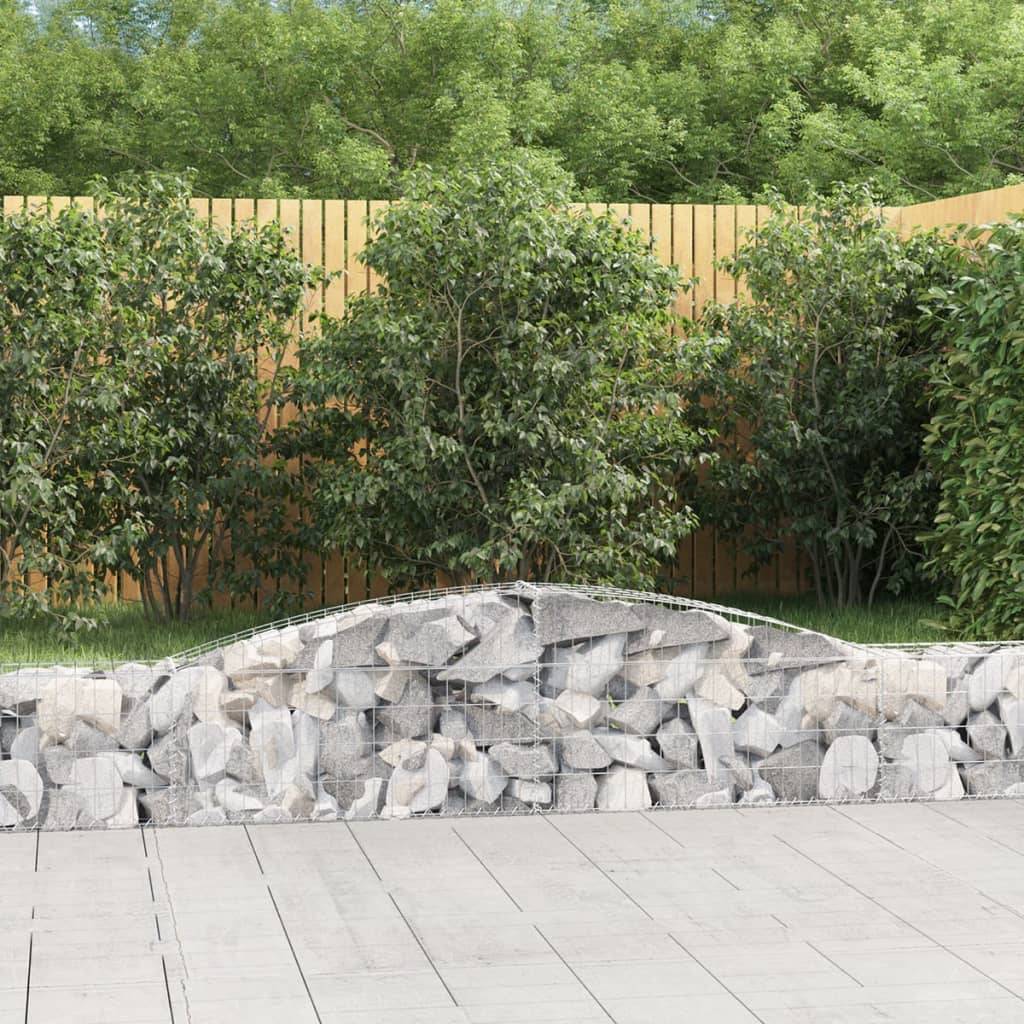 vidaXL Gabionen mit Hochbogen 10 Stk. 400x30x40/60 cm Verzinktes Eisen
