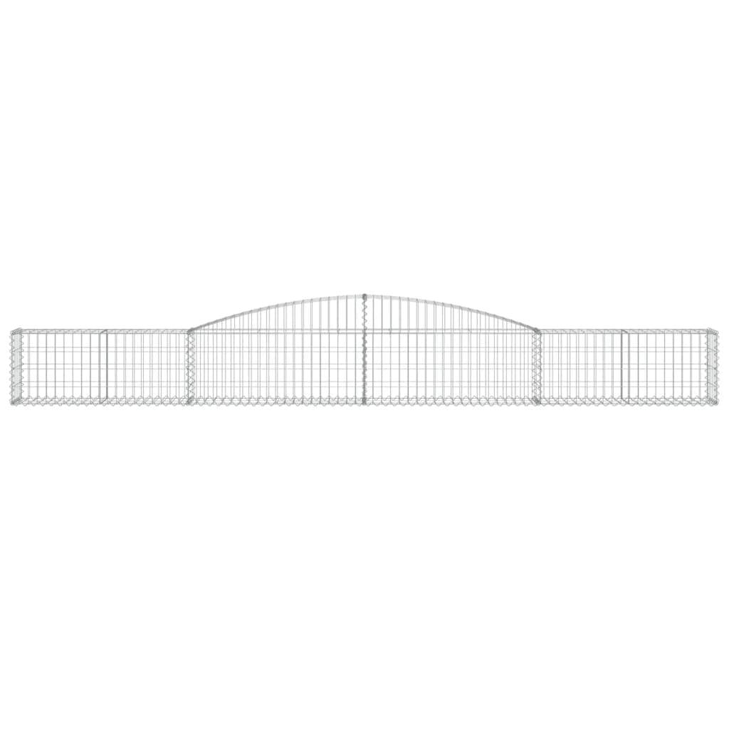 vidaXL Gabionen mit Hochbogen 2 Stk. 400x30x40/60 cm Verzinktes Eisen