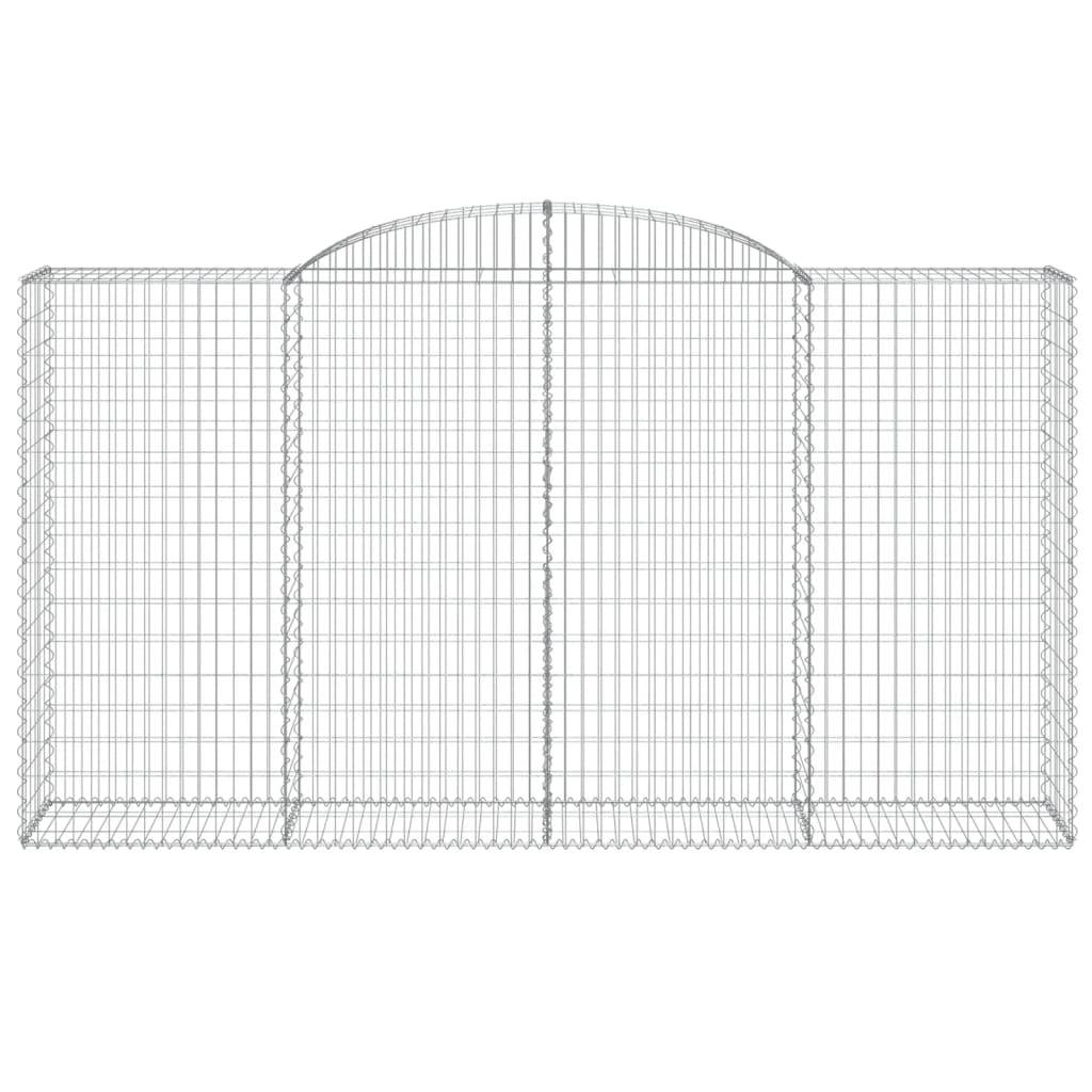 vidaXL Gabionen mit Hochbogen 8 Stk. 300x50x160/180cm Verzinktes Eisen