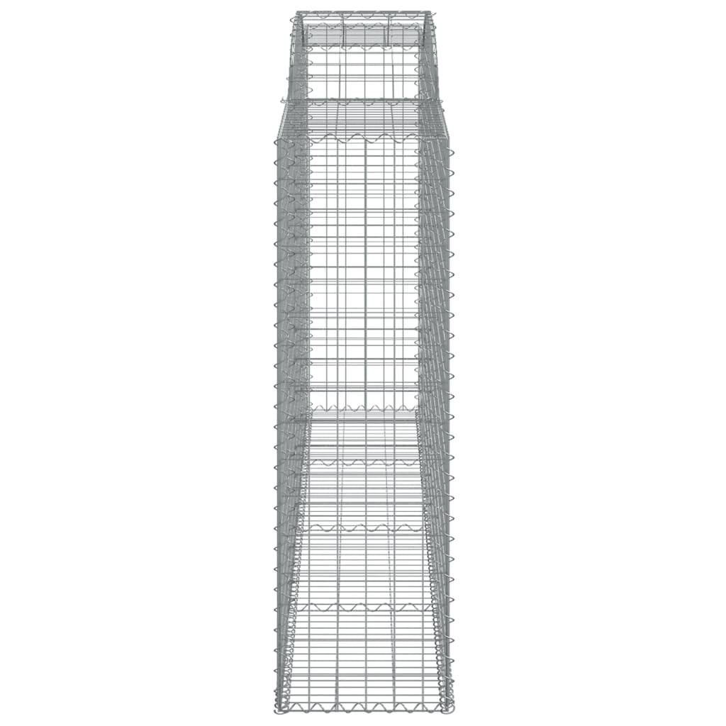 vidaXL Gabione mit Hochbogen 300x50x160/180 cm Verzinktes Eisen