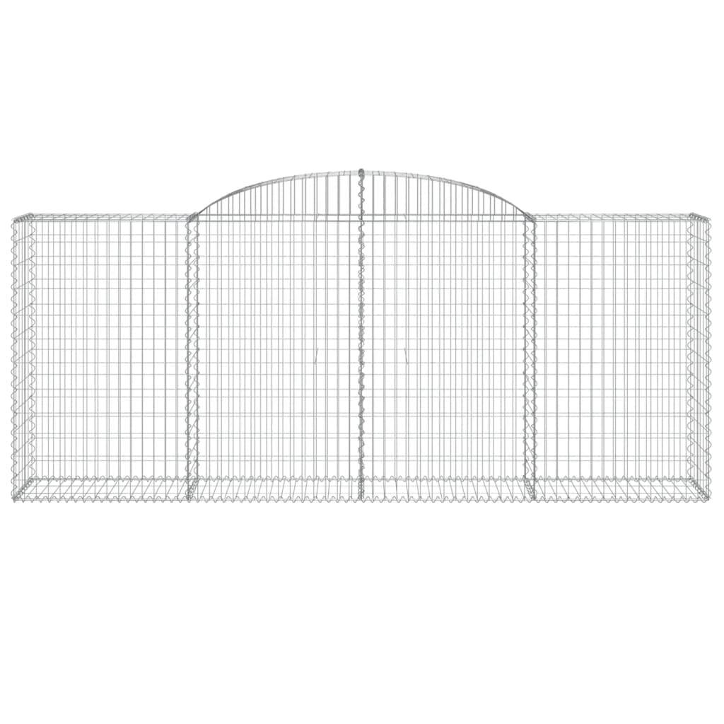 vidaXL Gabionen mit Hochbogen 17 Stk 300x50x120/140cm Verzinktes Eisen