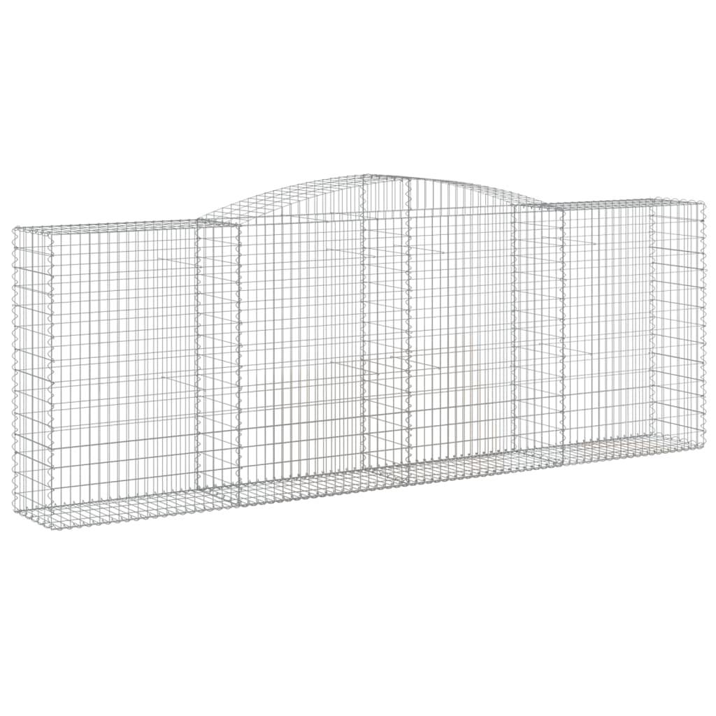 vidaXL Gabionen mit Hochbogen 3 Stk. 400x50x140/160cm Verzinktes Eisen