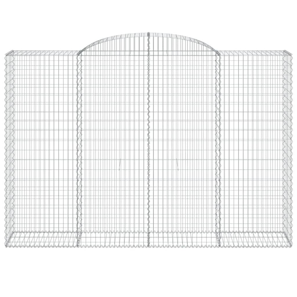 vidaXL Gabione mit Hochbogen 300x50x200/220 cm Verzinktes Eisen