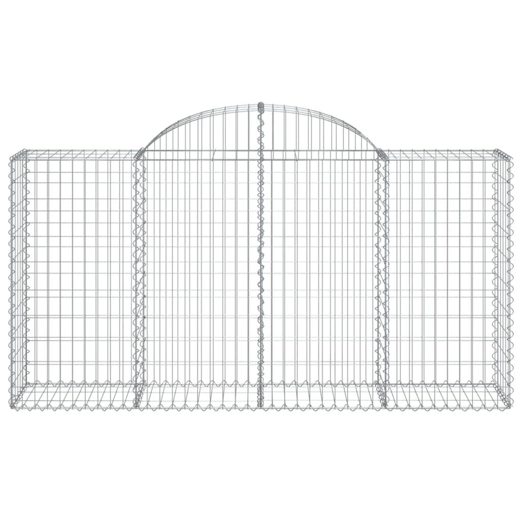vidaXL Gabionen mit Hochbogen 50 Stk 200x50x100/120cm Verzinktes Eisen