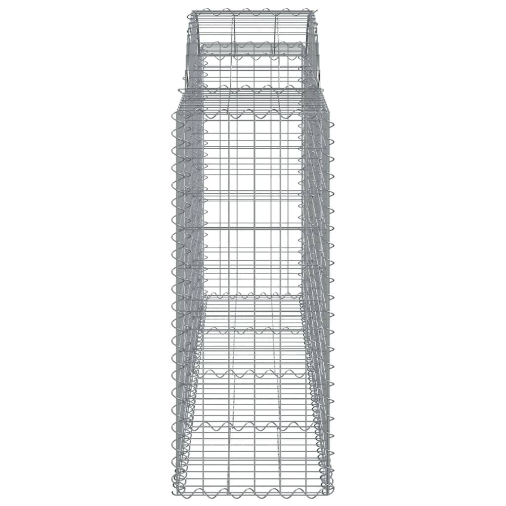 vidaXL Gabione mit Hochbogen 200x50x100/120 cm Verzinktes Eisen