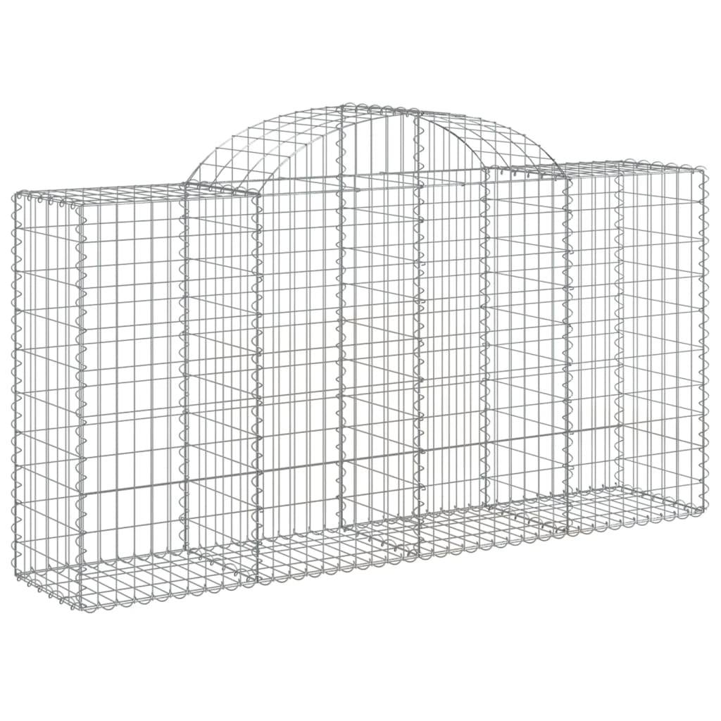 vidaXL Gabione mit Hochbogen 200x50x100/120 cm Verzinktes Eisen