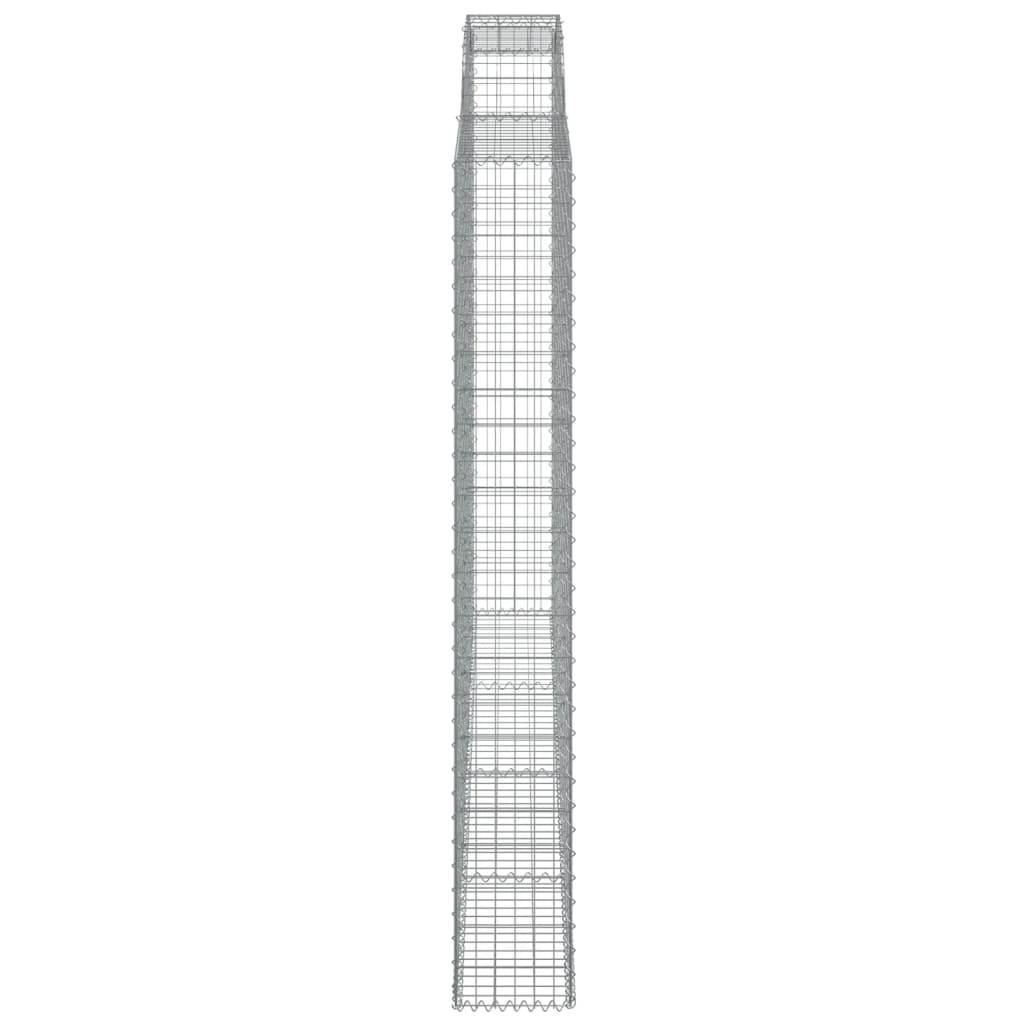 vidaXL Gabione mit Hochbogen 300x30x220/240 cm Verzinktes Eisen