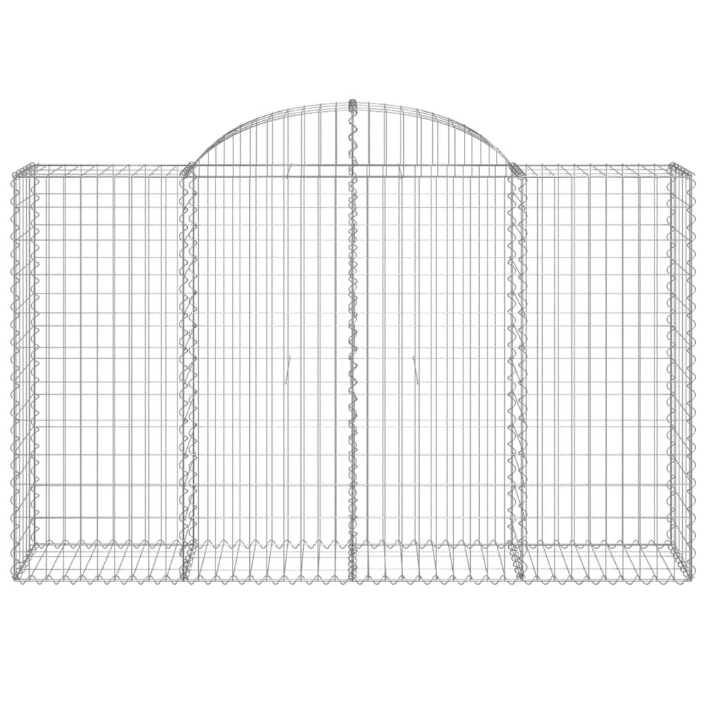 vidaXL Gabionen mit Hochbogen 5 Stk. 200x50x120/140cm Verzinktes Eisen