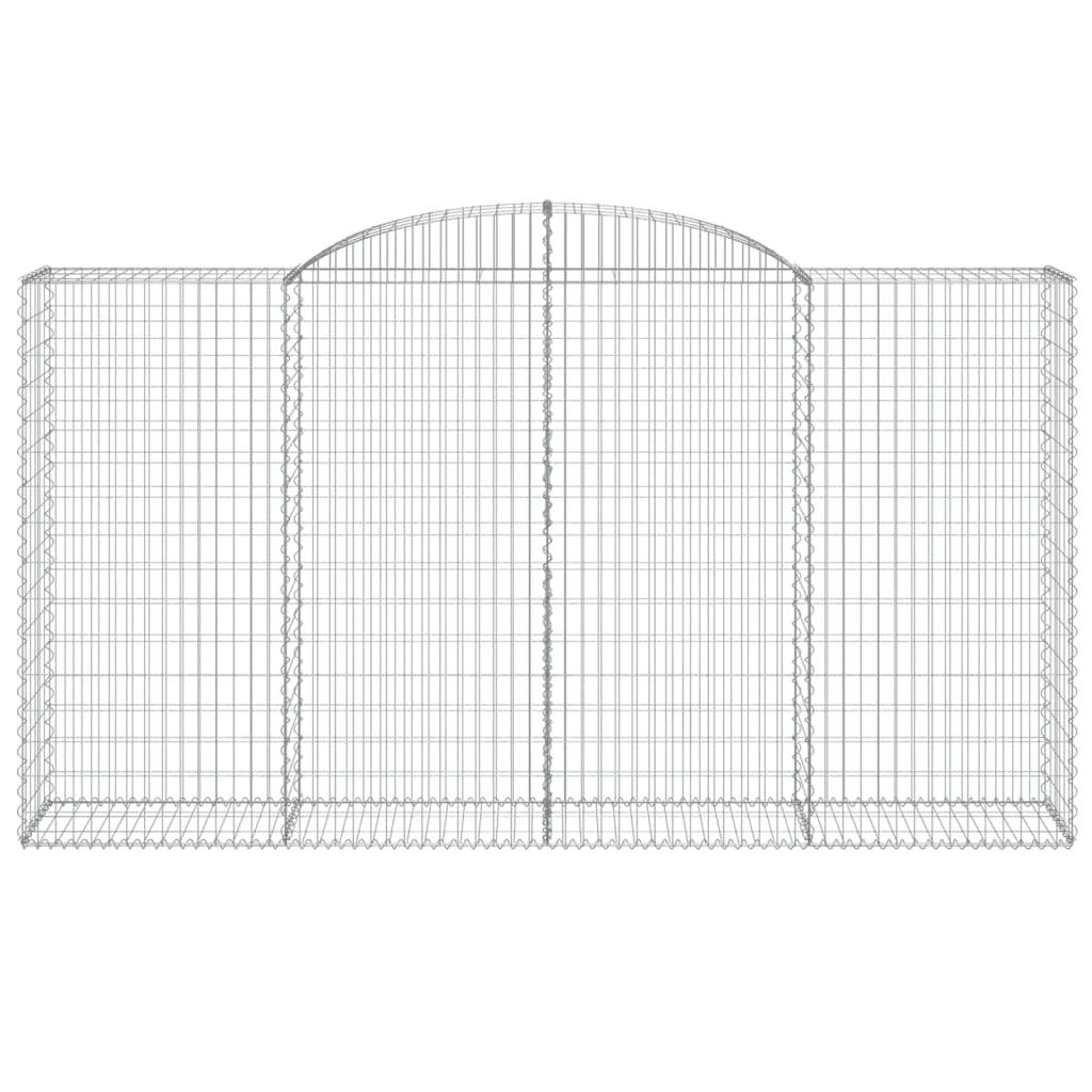 vidaXL Gabionen mit Hochbogen 5 Stk. 300x50x160/180cm Verzinktes Eisen