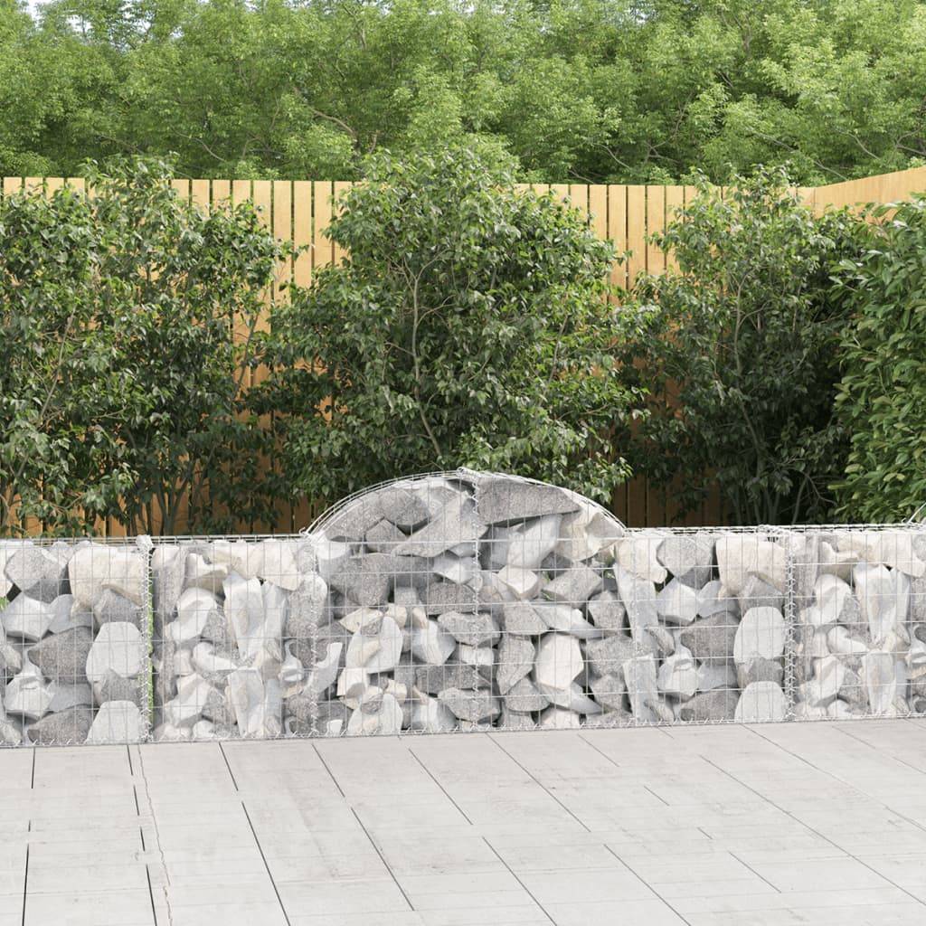 vidaXL Gabionen mit Hochbogen 20 Stk. 200x30x60/80 cm Verzinktes Eisen