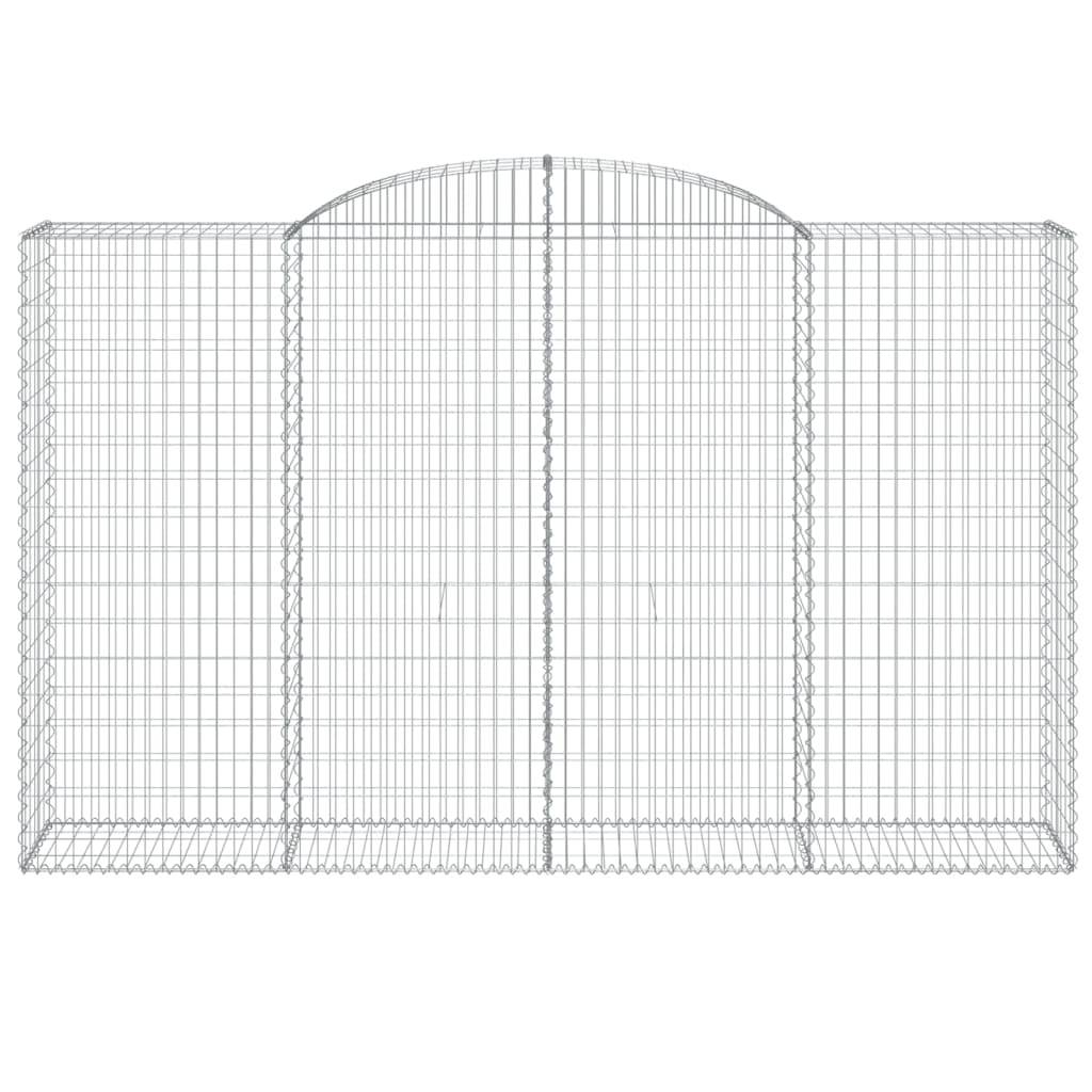 vidaXL Gabionen mit Hochbogen 9 Stk. 300x50x180/200cm Verzinktes Eisen