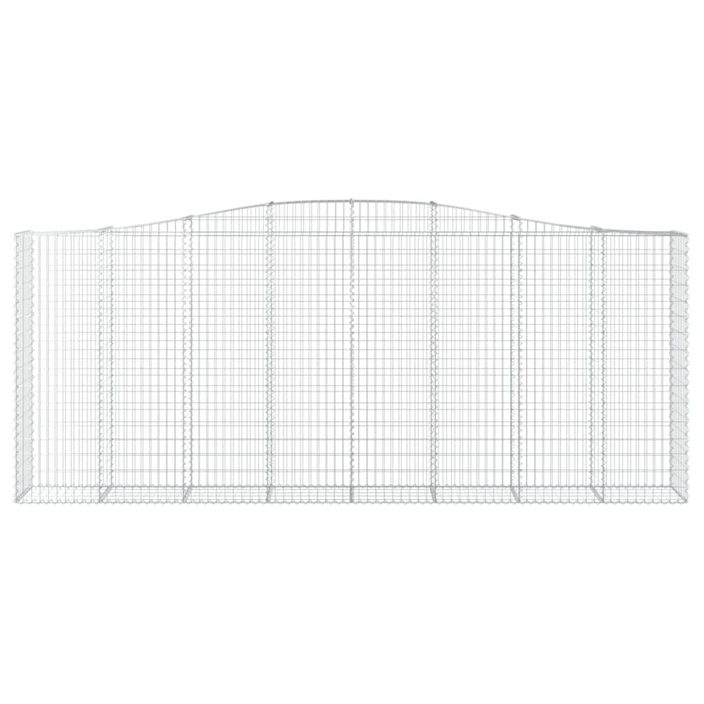 vidaXL Gabionen mit Hochbogen 6 Stk. 400x50x160/180cm Verzinktes Eisen