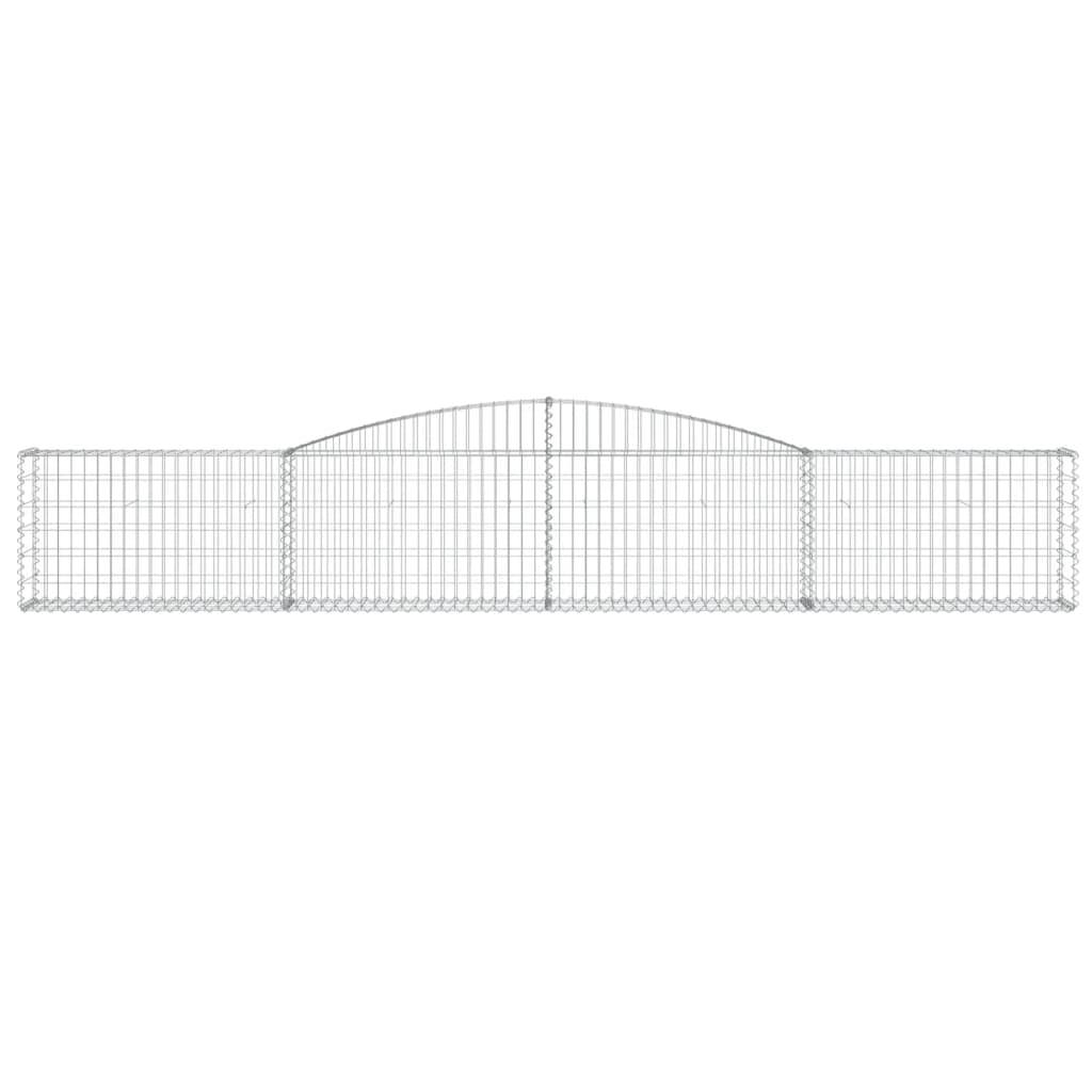 vidaXL Gabione mit Hochbogen 400x30x60/80 cm Verzinktes Eisen
