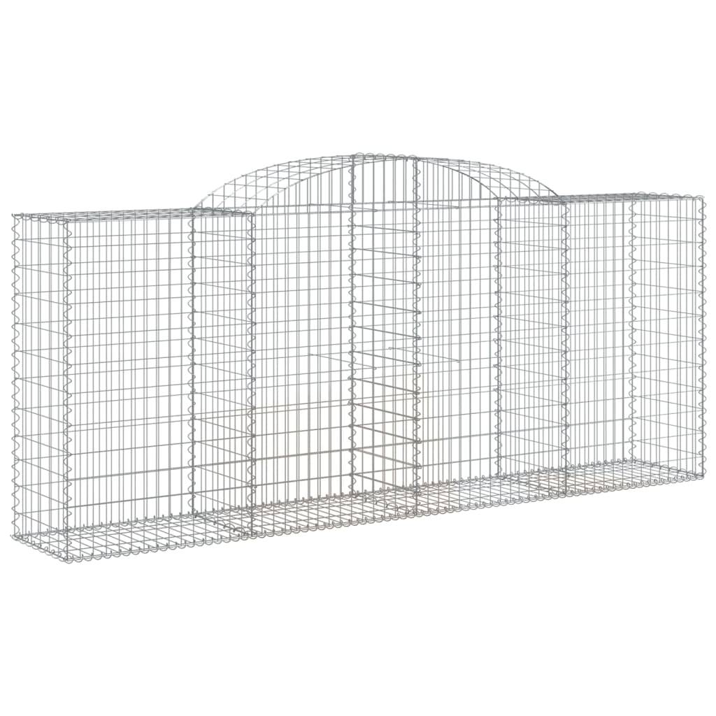 vidaXL Gabionen mit Hochbogen 4 Stk. 300x50x120/140cm Verzinktes Eisen