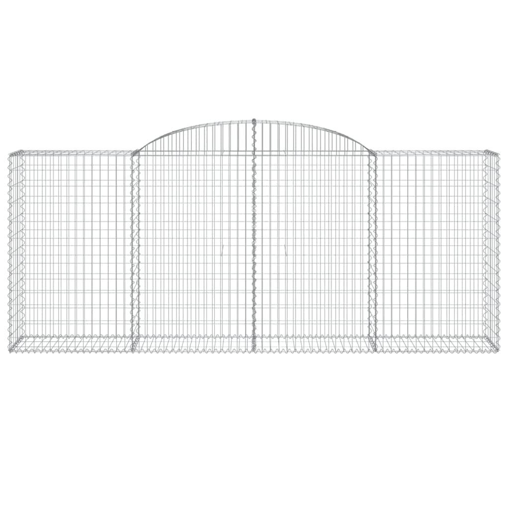 vidaXL Gabione mit Hochbogen 300x50x120/140 cm Verzinktes Eisen