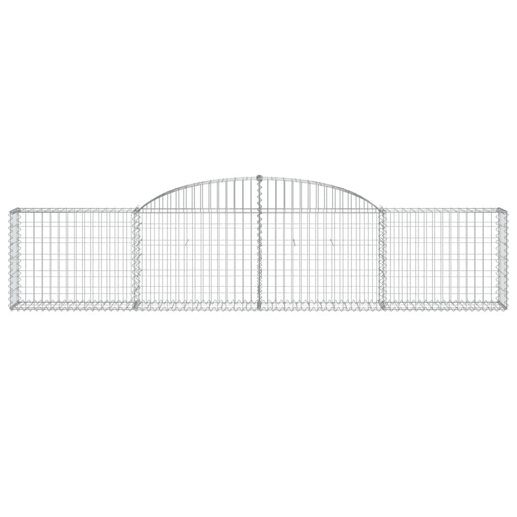vidaXL Gabionen mit Hochbogen 13 Stk. 300x30x60/80 cm Verzinktes Eisen