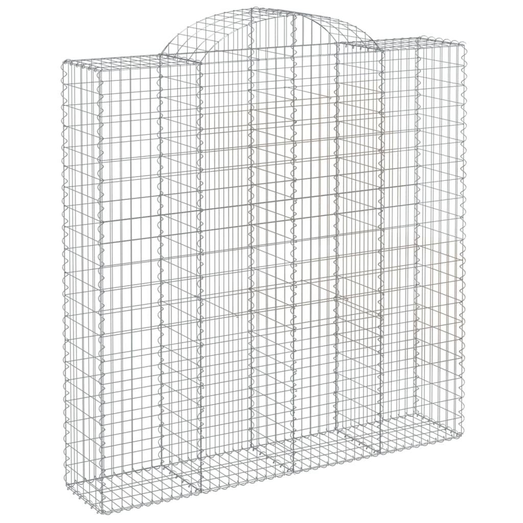 vidaXL Gabione mit Hochbogen 200x50x200/220 cm Verzinktes Eisen