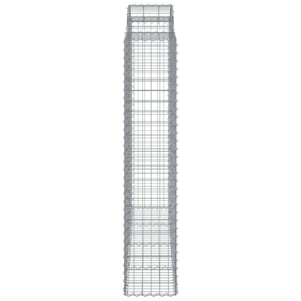 vidaXL Gabione mit Hochbogen 200x50x200/220 cm Verzinktes Eisen