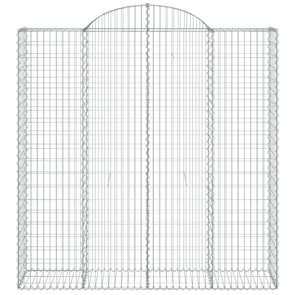 vidaXL Gabione mit Hochbogen 200x50x200/220 cm Verzinktes Eisen