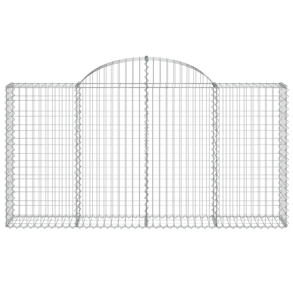 vidaXL Gabionen mit Hochbogen 5 Stk. 200x30x100/120cm Verzinktes Eisen