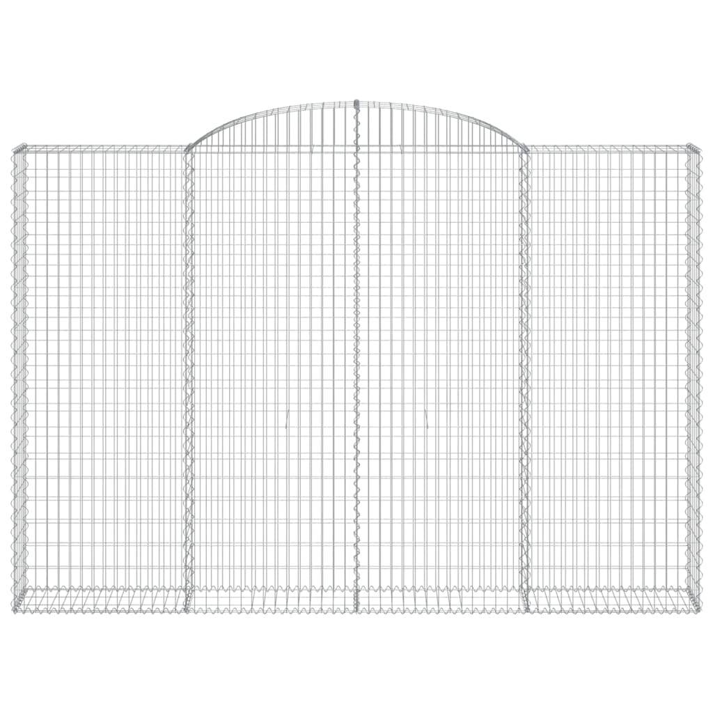 vidaXL Gabionen mit Hochbogen 4 Stk. 300x30x200/220cm Verzinktes Eisen