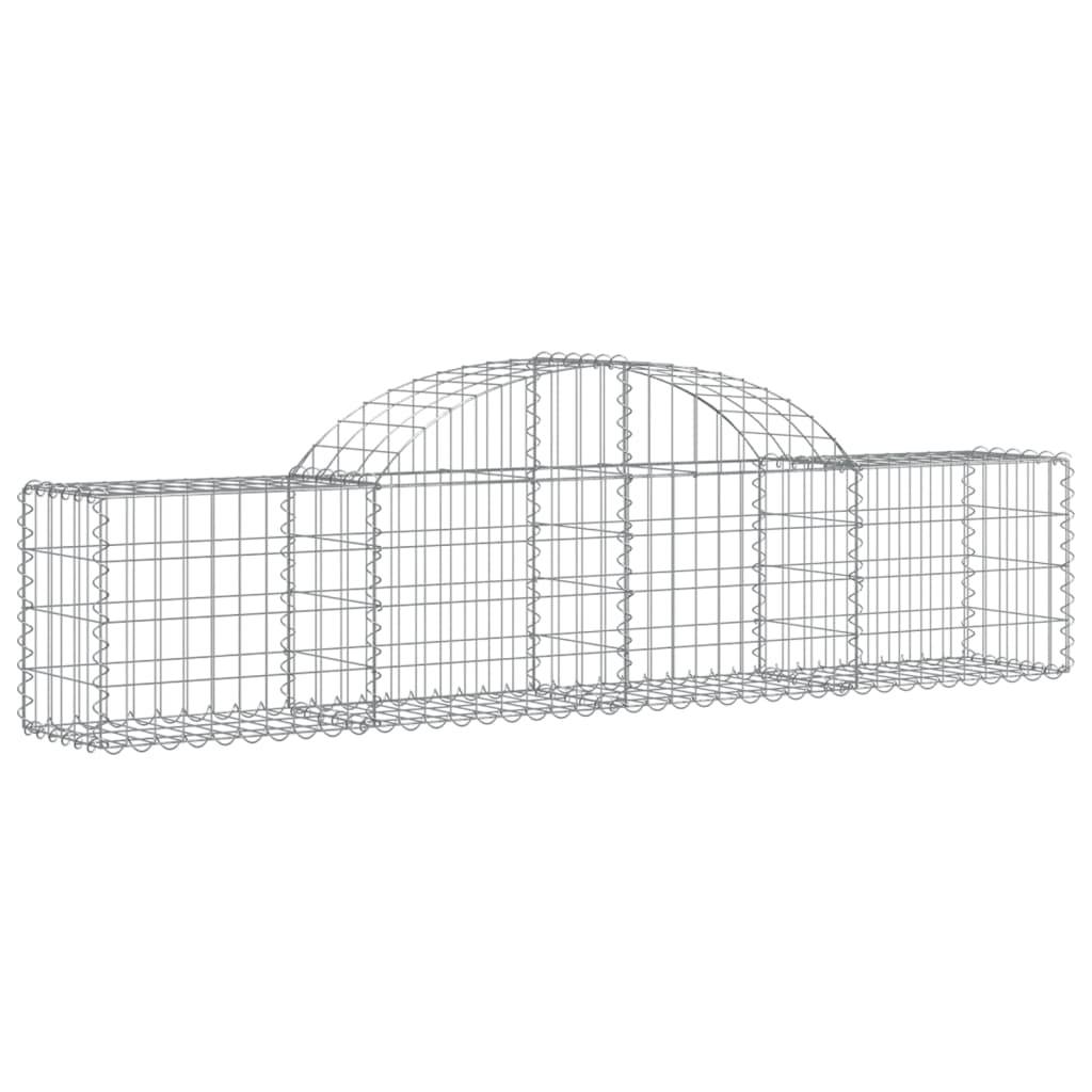 vidaXL Gabionen mit Hochbogen 15 Stk. 200x30x40/60 cm Verzinktes Eisen