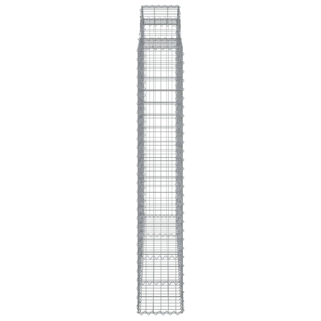 vidaXL Gabione mit Hochbogen 200x50x180/200 cm Verzinktes Eisen