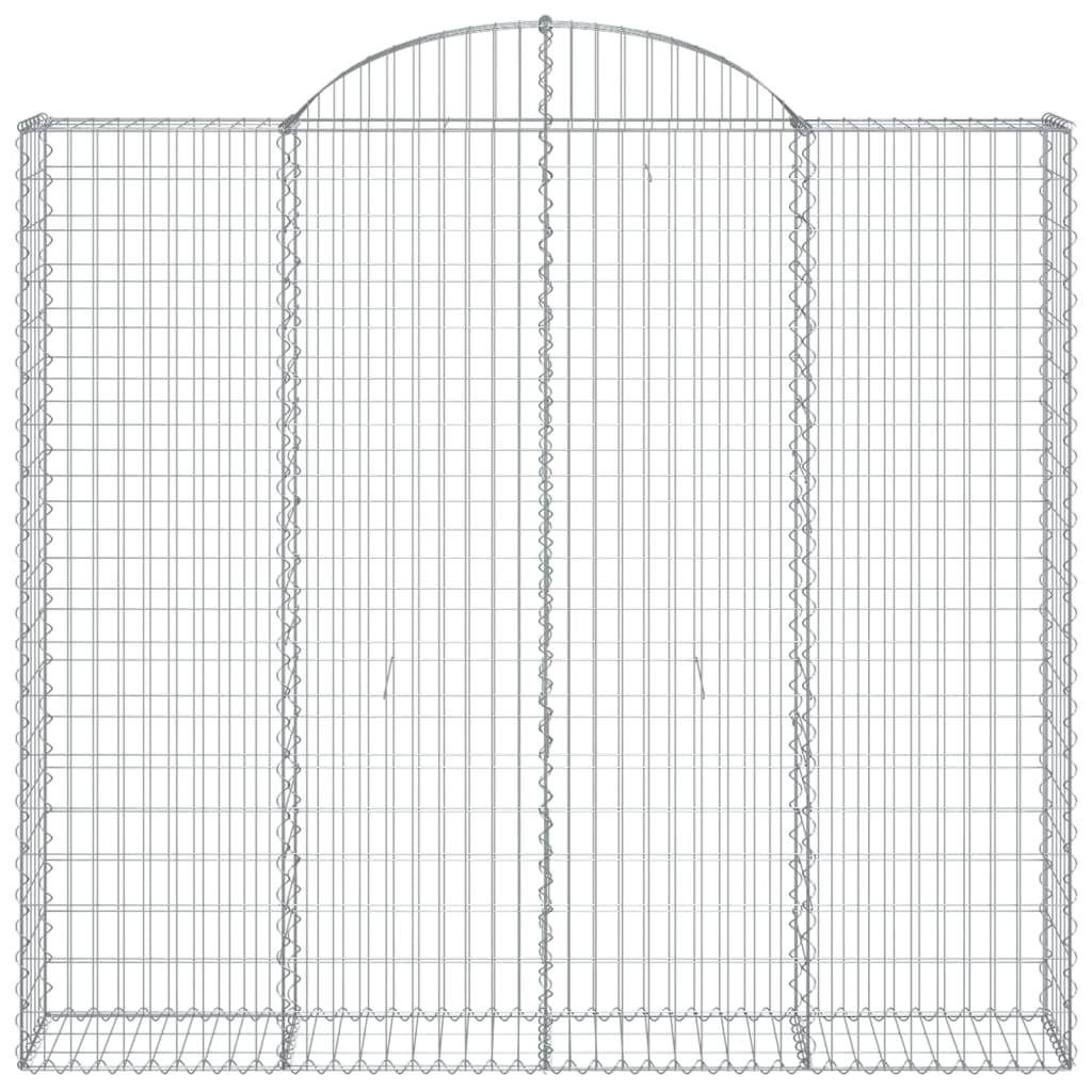 vidaXL Gabione mit Hochbogen 200x50x180/200 cm Verzinktes Eisen