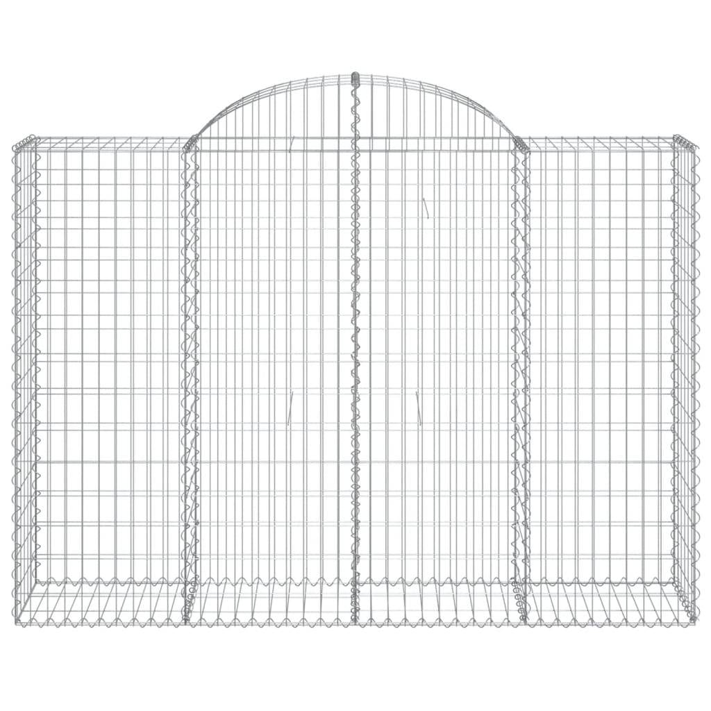 vidaXL Gabionen mit Hochbogen 13Stk. 200x50x140/160cm Verzinktes Eisen