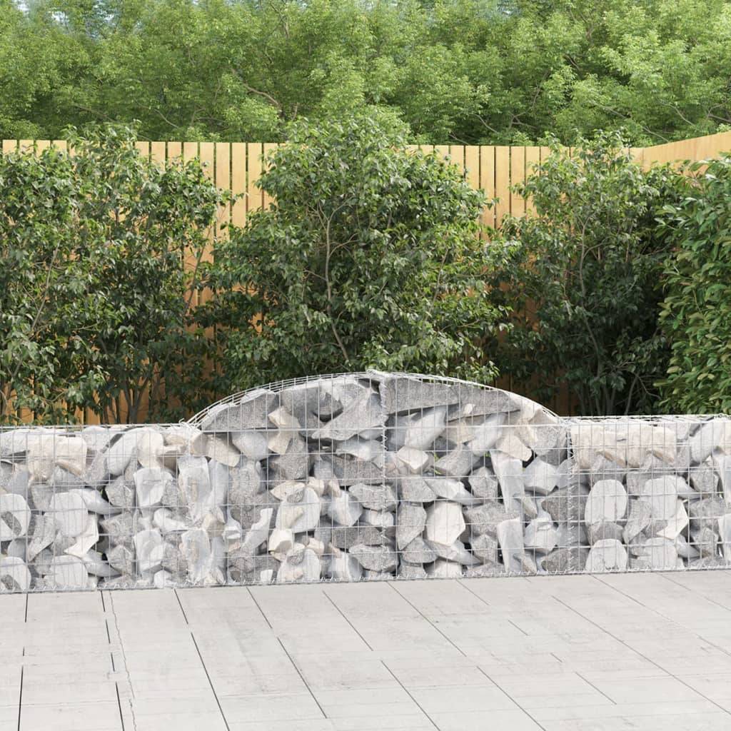 vidaXL Gabionen mit Hochbogen 13 Stk. 300x30x60/80 cm Verzinktes Eisen