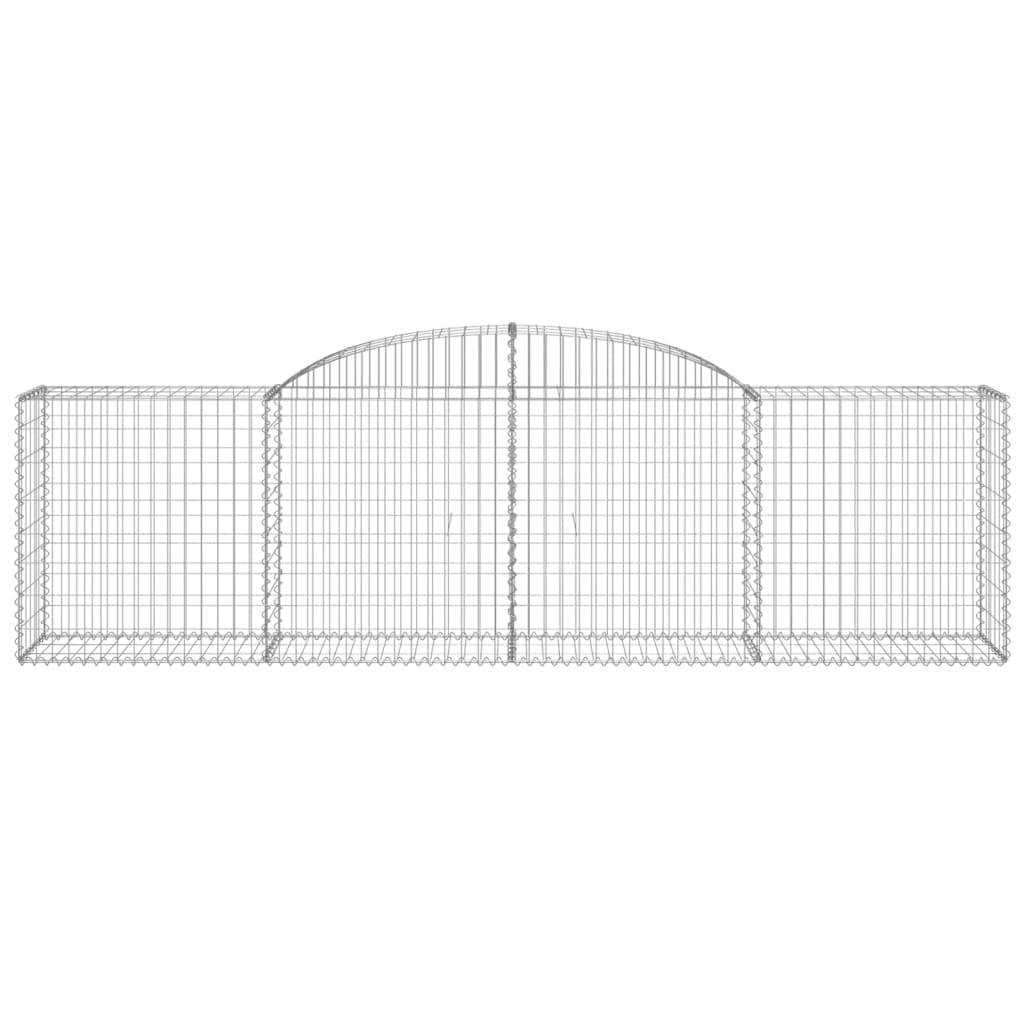 vidaXL Gabione mit Hochbogen 300x50x80/100 cm Verzinktes Eisen