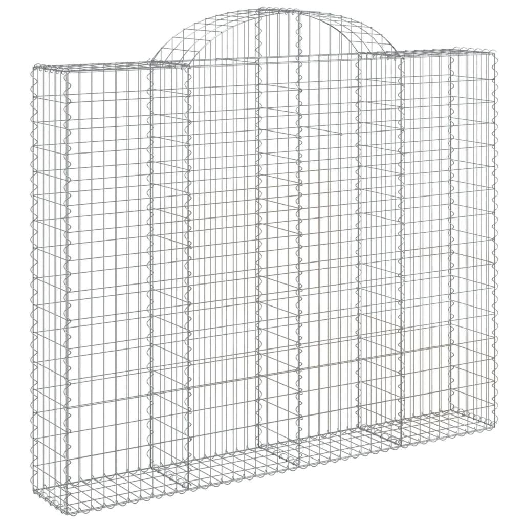 vidaXL Gabionen mit Hochbogen 2 Stk. 200x30x160/180cm Verzinktes Eisen