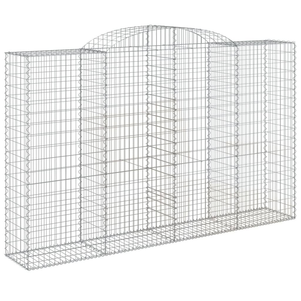 vidaXL Gabionen mit Hochbogen 15 Stk 300x50x180/200cm Verzinktes Eisen