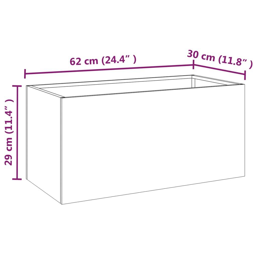 vidaXL Pflanzkübel 62x30x29 cm Cortenstahl