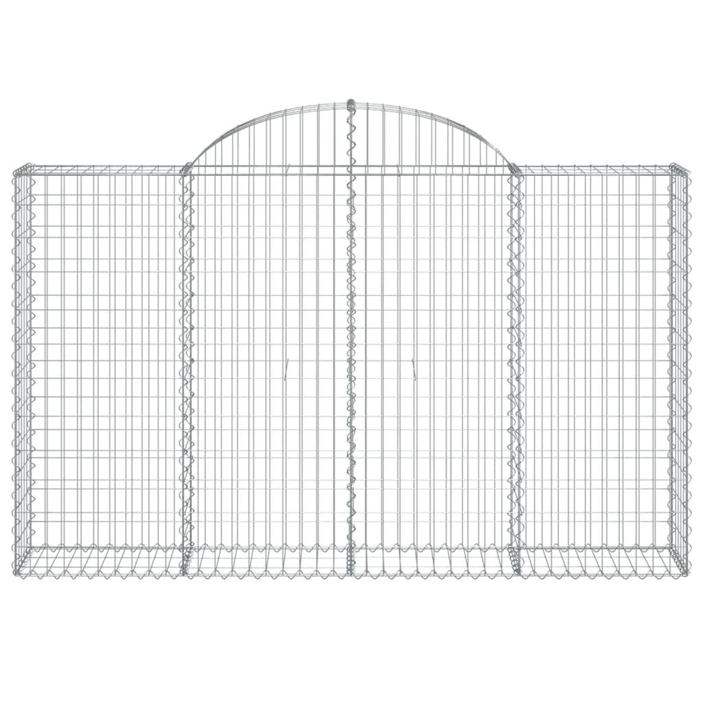 vidaXL Gabionen mit Hochbogen 13Stk. 200x30x120/140cm Verzinktes Eisen