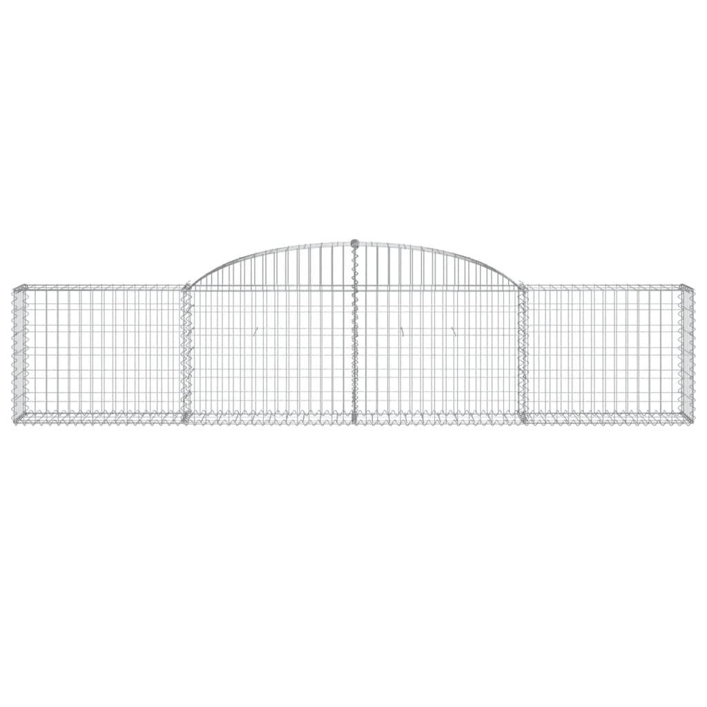 vidaXL Gabionen mit Hochbogen 3 Stk. 300x30x60/80 cm Verzinktes Eisen