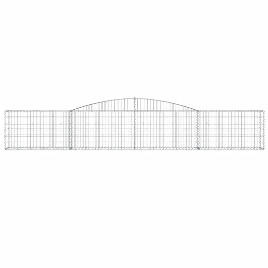 vidaXL Gabionen mit Hochbogen 8 Stk. 400x30x60/80 cm Verzinktes Eisen