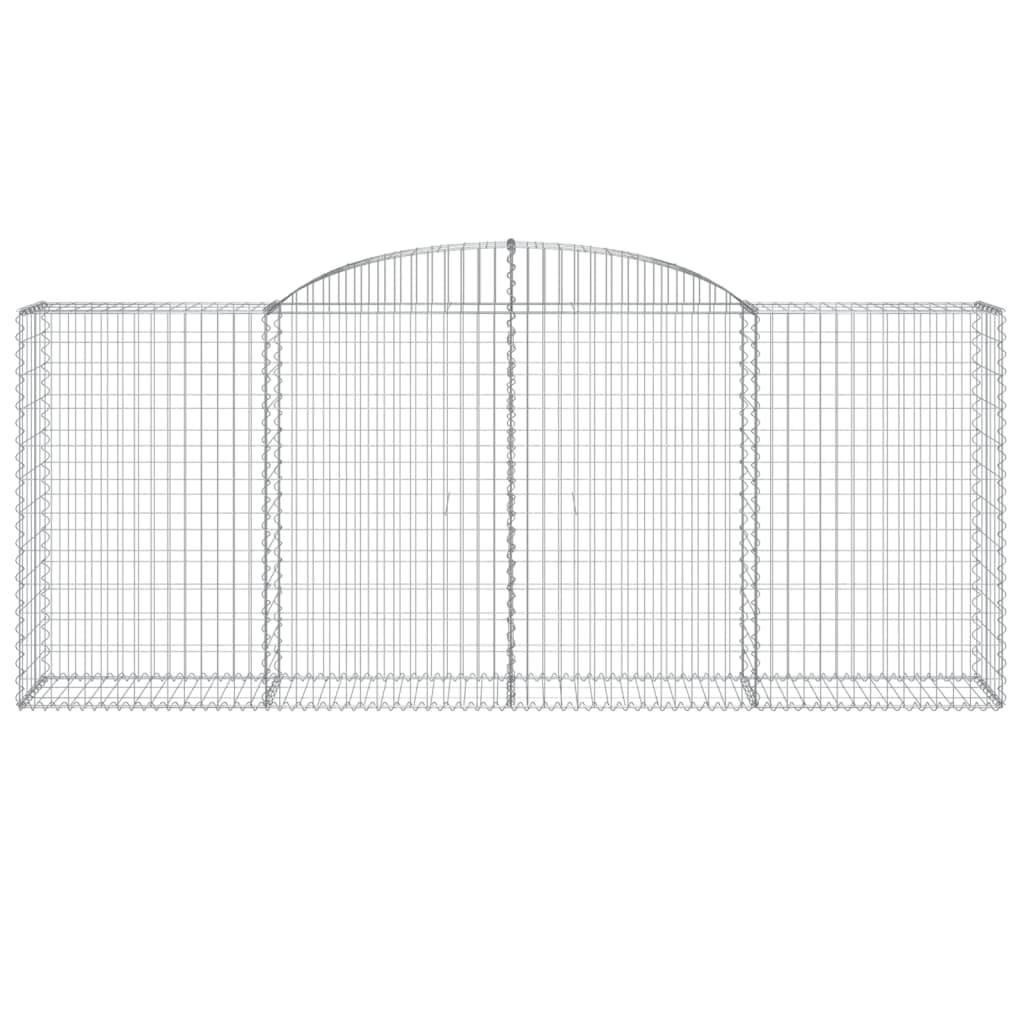 vidaXL Gabionen mit Hochbogen 3 Stk. 300x50x120/140cm Verzinktes Eisen